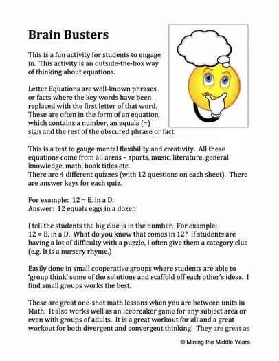 Math Puzzles – Problems that Challenge – Brain Teasers