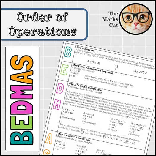 BEDMAS handout (aka PEDMAS, PEMDAS, BODMAS) Order of Operations Misconceptions