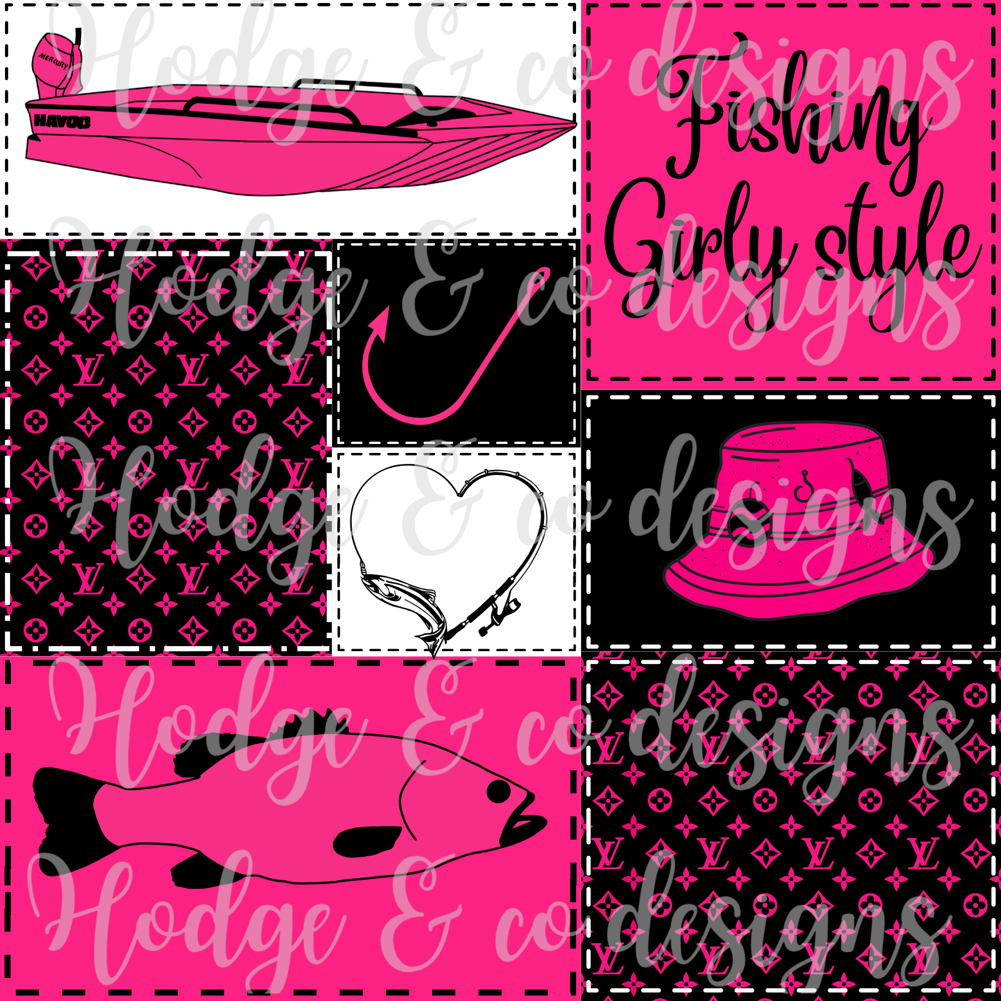 Girly fishing seamless - Payhip
