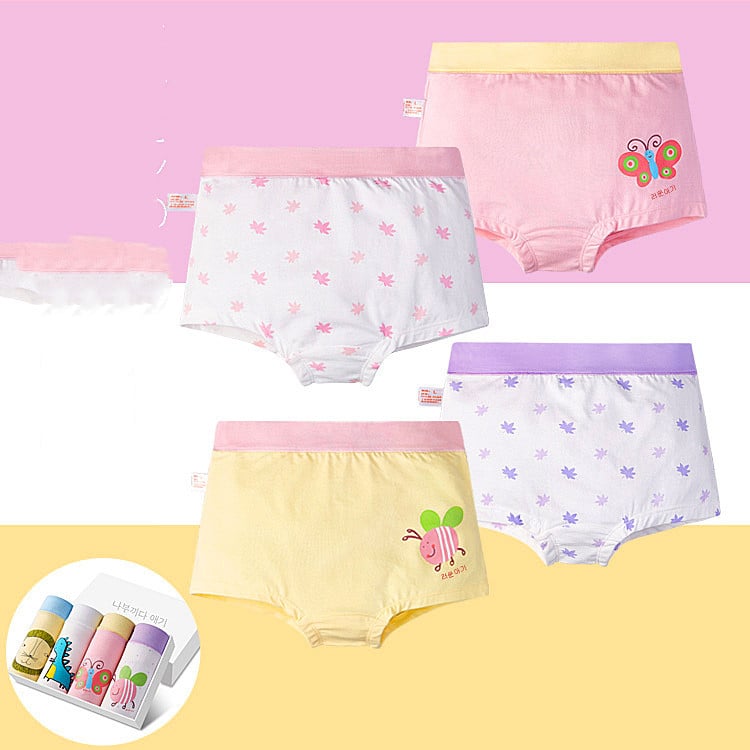 Children’s soft cotton underwear with cute cartoon patterns