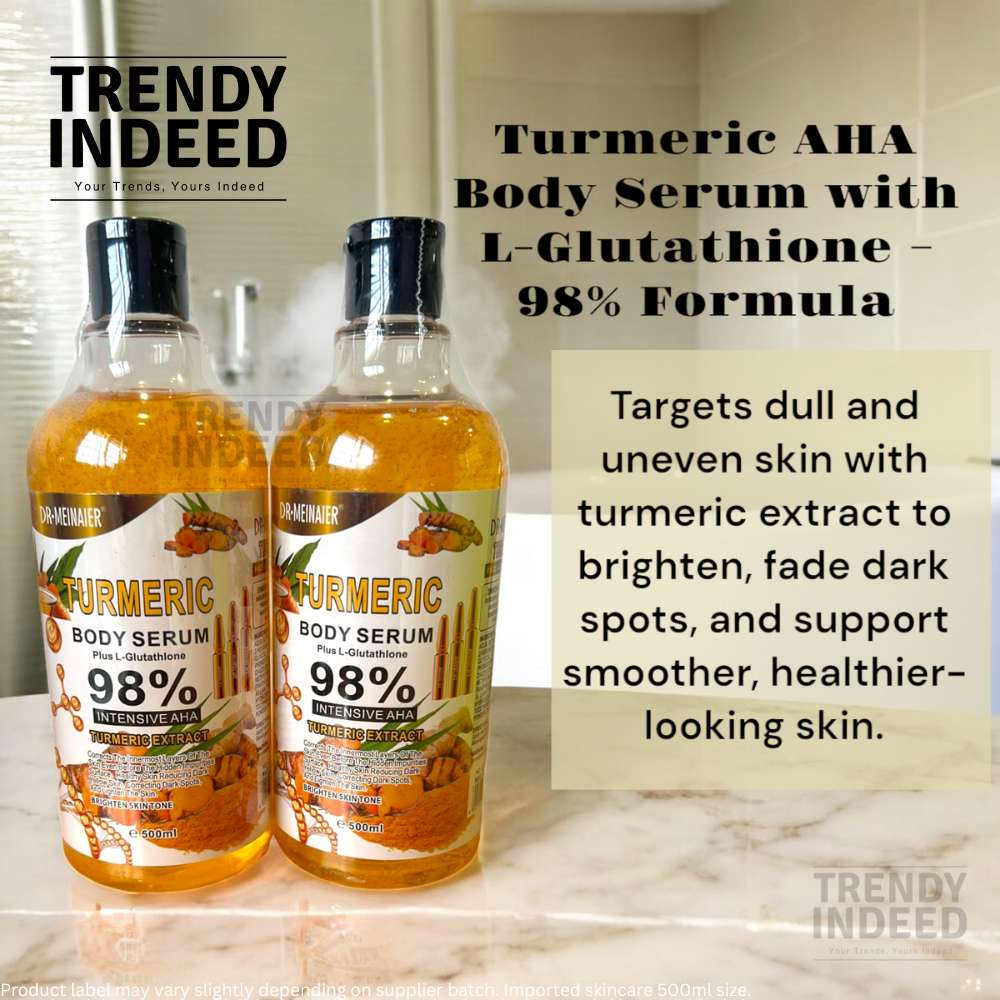 AHA facial and body serum with turmeric and vitamin C for glowing skin