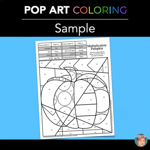 "Pop Art" Thanksgiving/Fall Math Activity—Color by Number Coloring Sheets/Pages