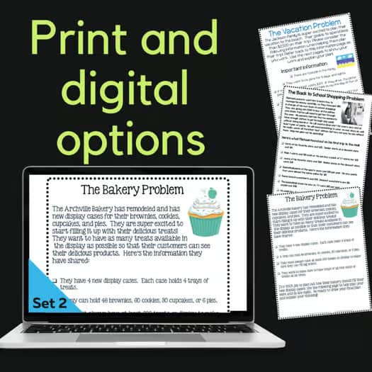 Real World Math Problems - Open Ended Problem Solving Set 2- Print & Digital