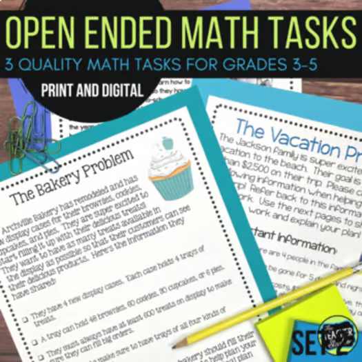 Real World Math Problems - Open Ended Problem Solving Set 2- Print & Digital