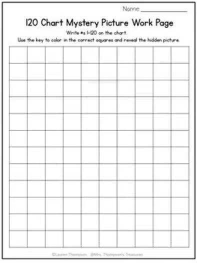 120 Chart Mystery Pictures Summer Math Pack