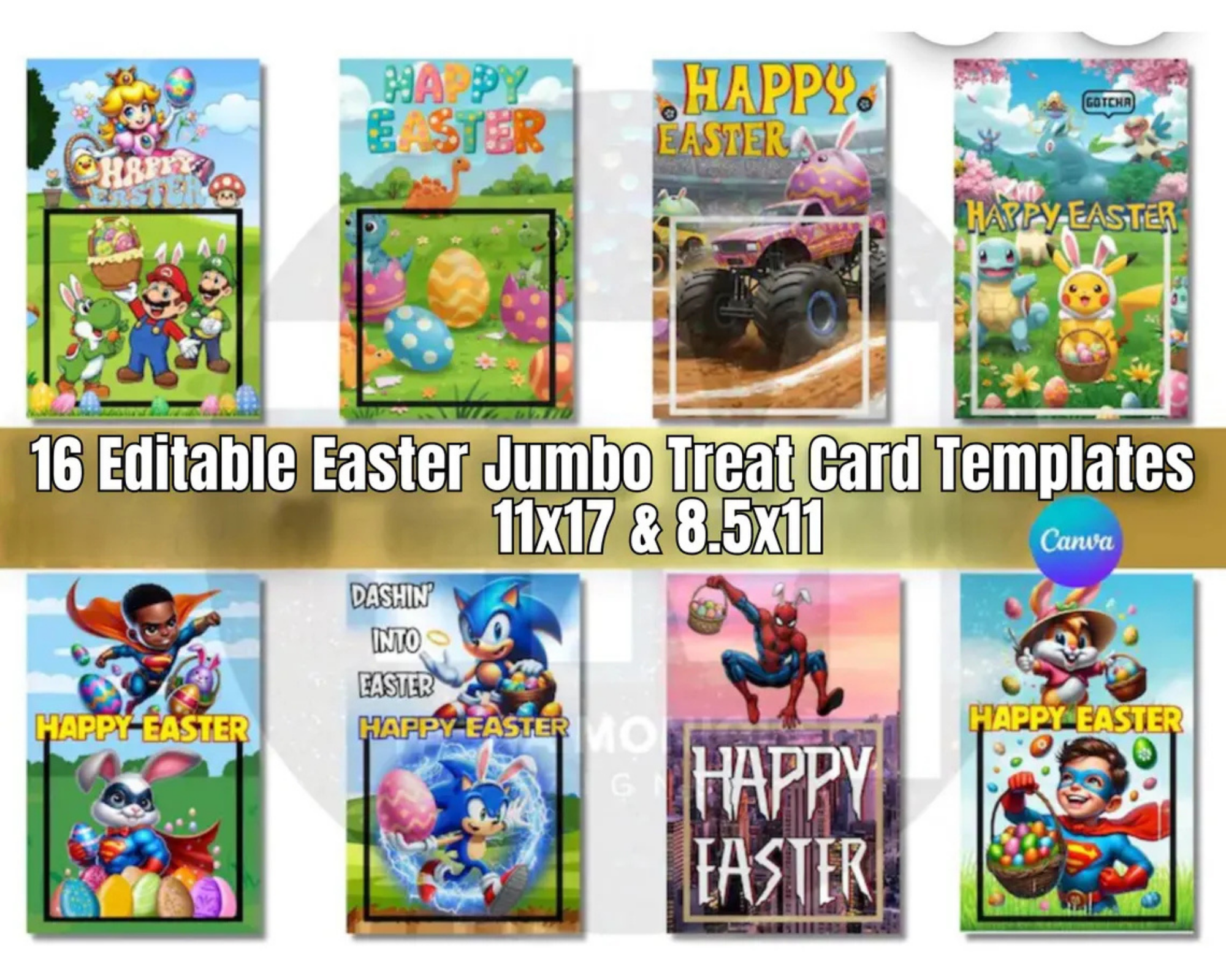Easter Jumbo Treat Card Templates - Payhip
