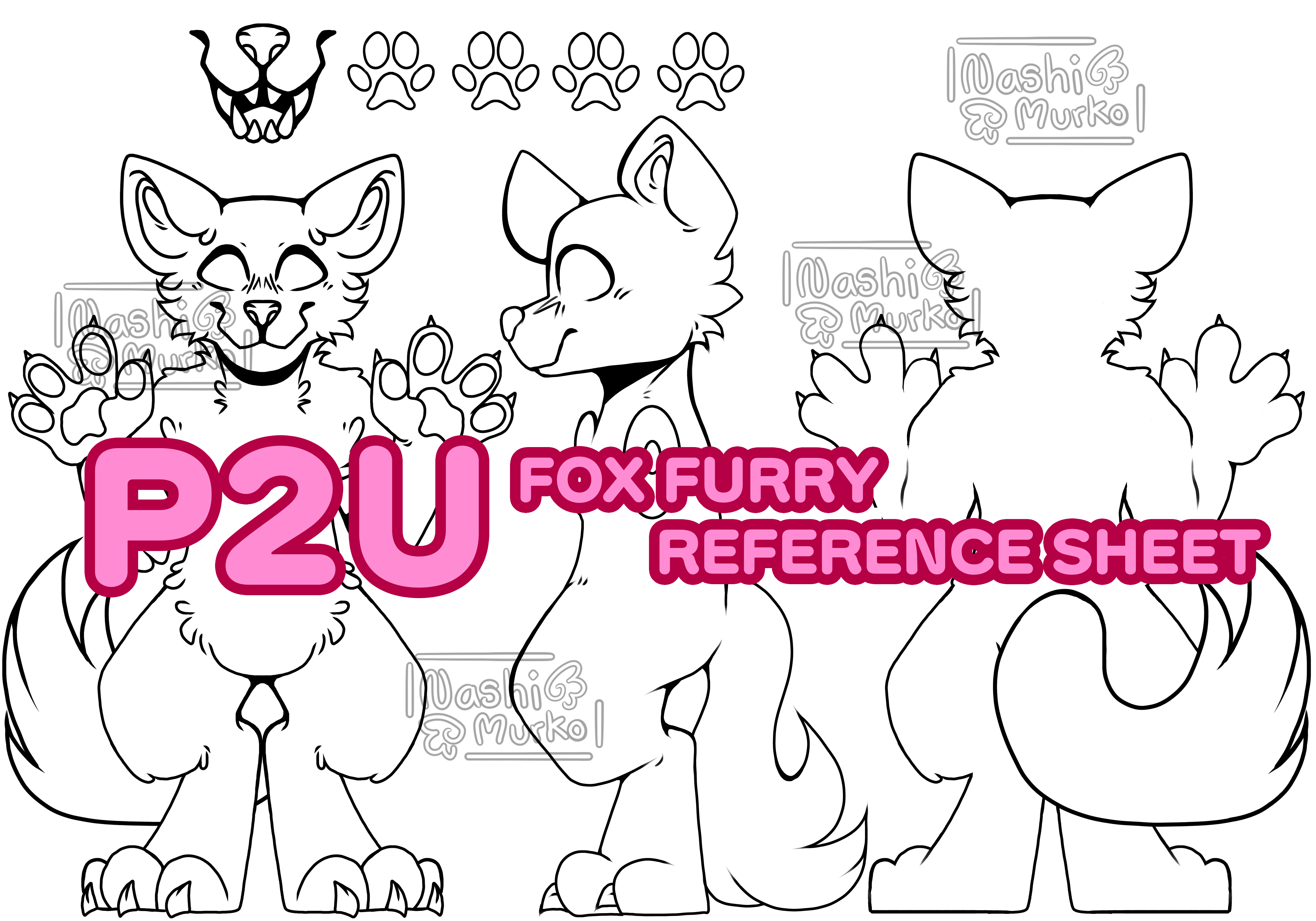 Fox 3 Sided Fursona Base - Payhip