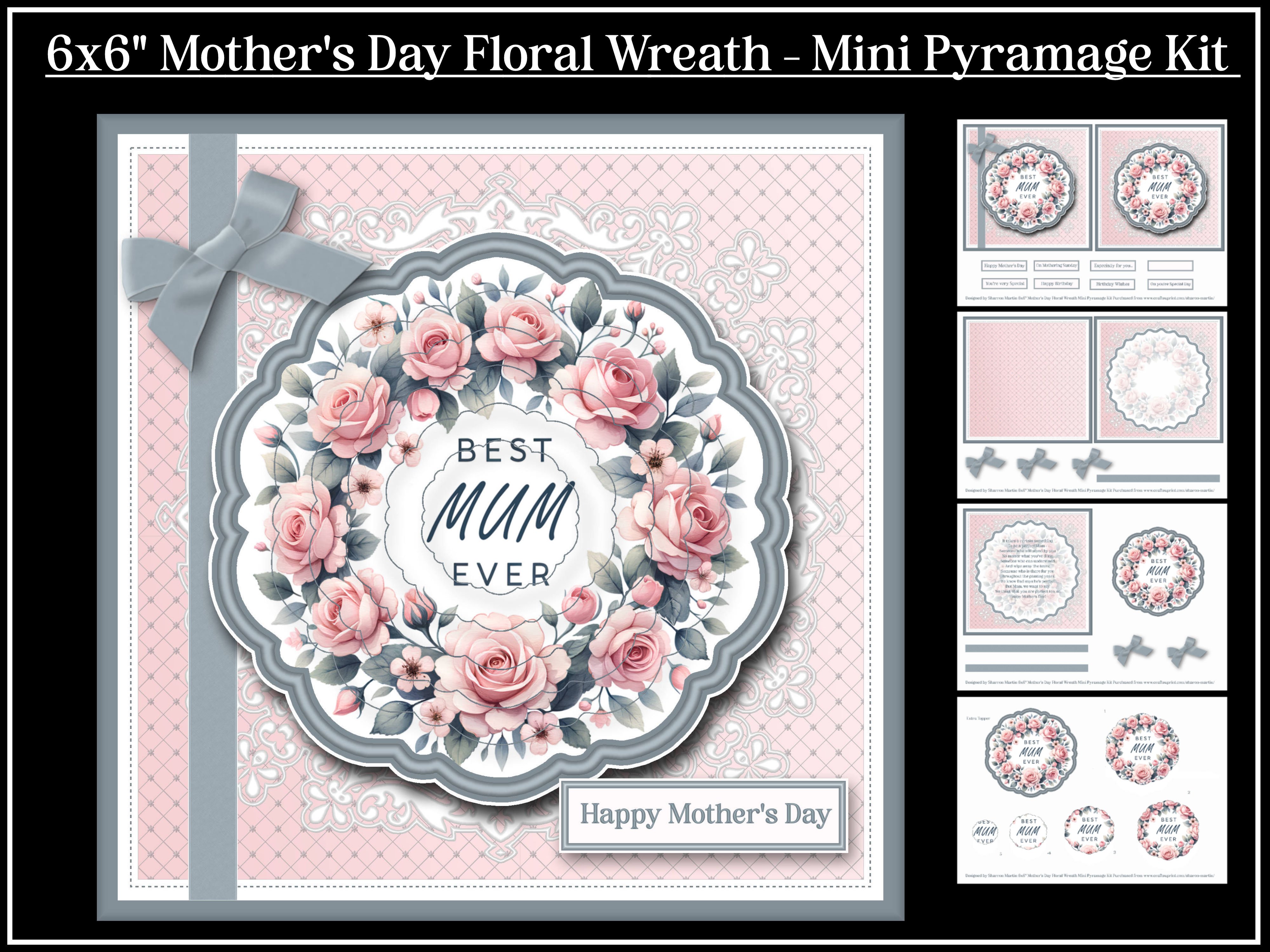 6x6" Mother's Day Wreath - Mini Pyramage Kit - Payhip