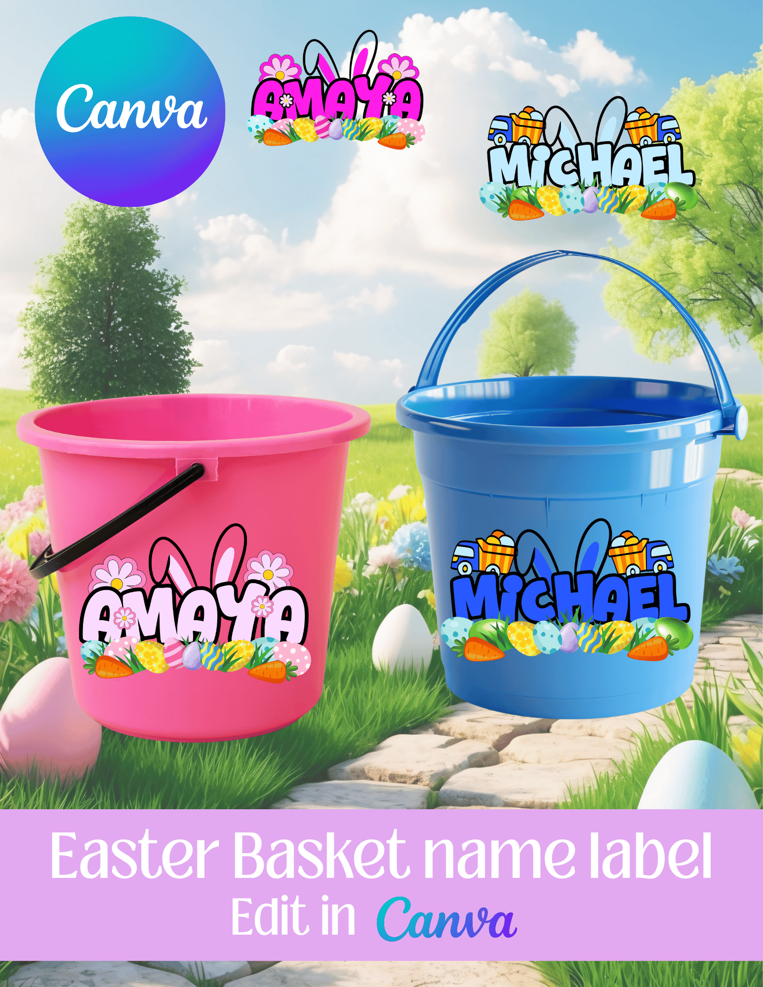 Professional Bucket Label Examples Easter bucket name label - Payhip