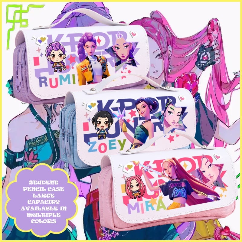 K-pop demon hunter inspired pencil case for students