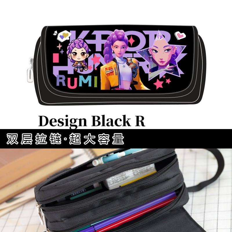 Multi-functional student pencil case with demon hunter design