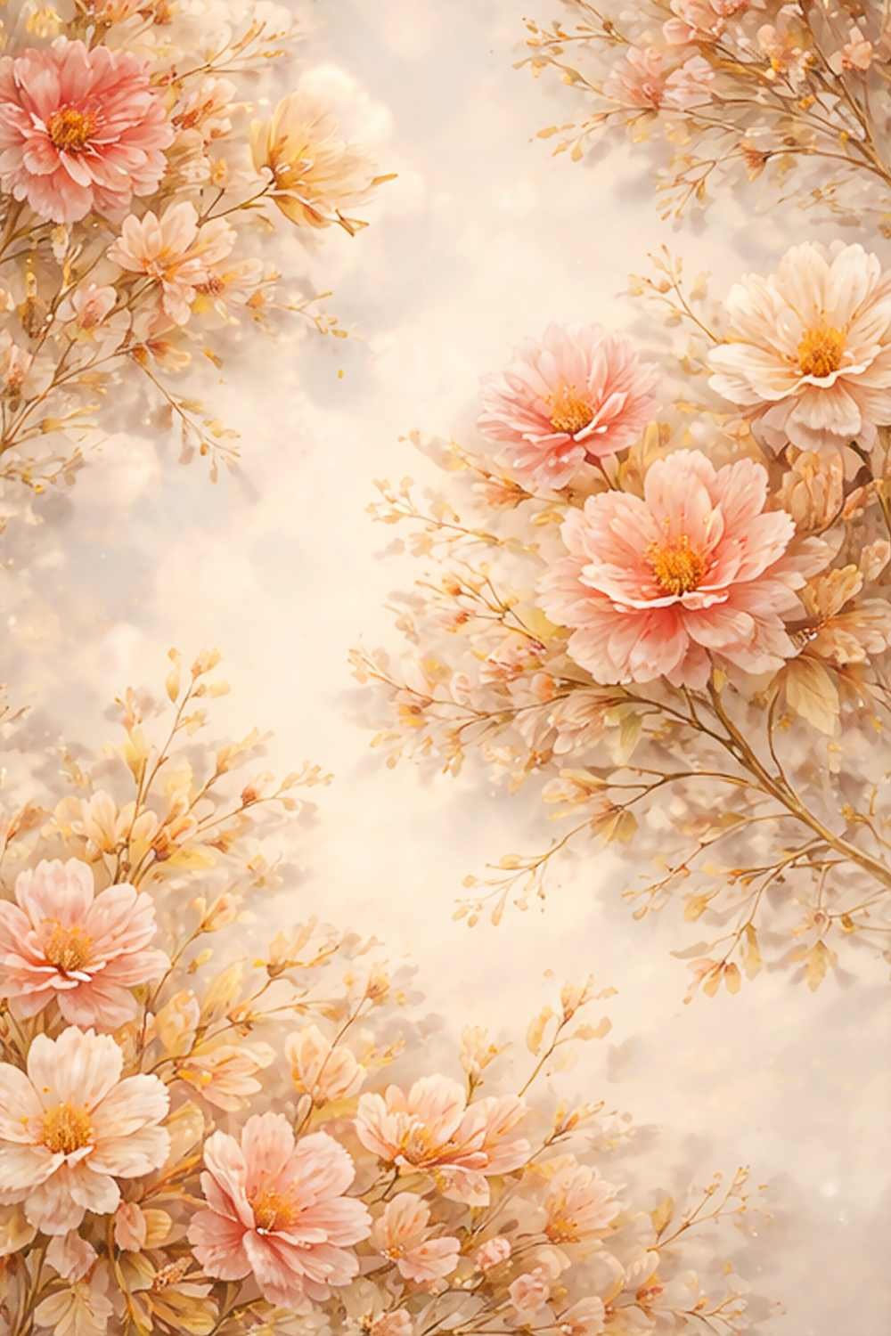 watercolor floral  blush floral design  peach flower background  botanical pattern  romantic floral art  vintage floral print  feminine floral design  soft pastel flowers  elegant botanical illustration  cream floral background