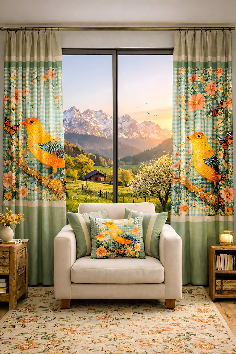Modern botanical • Whimsical nature art • Floral mosaic design • Contemporary cottagecore • Bright spring decor • Nature-inspired wall art