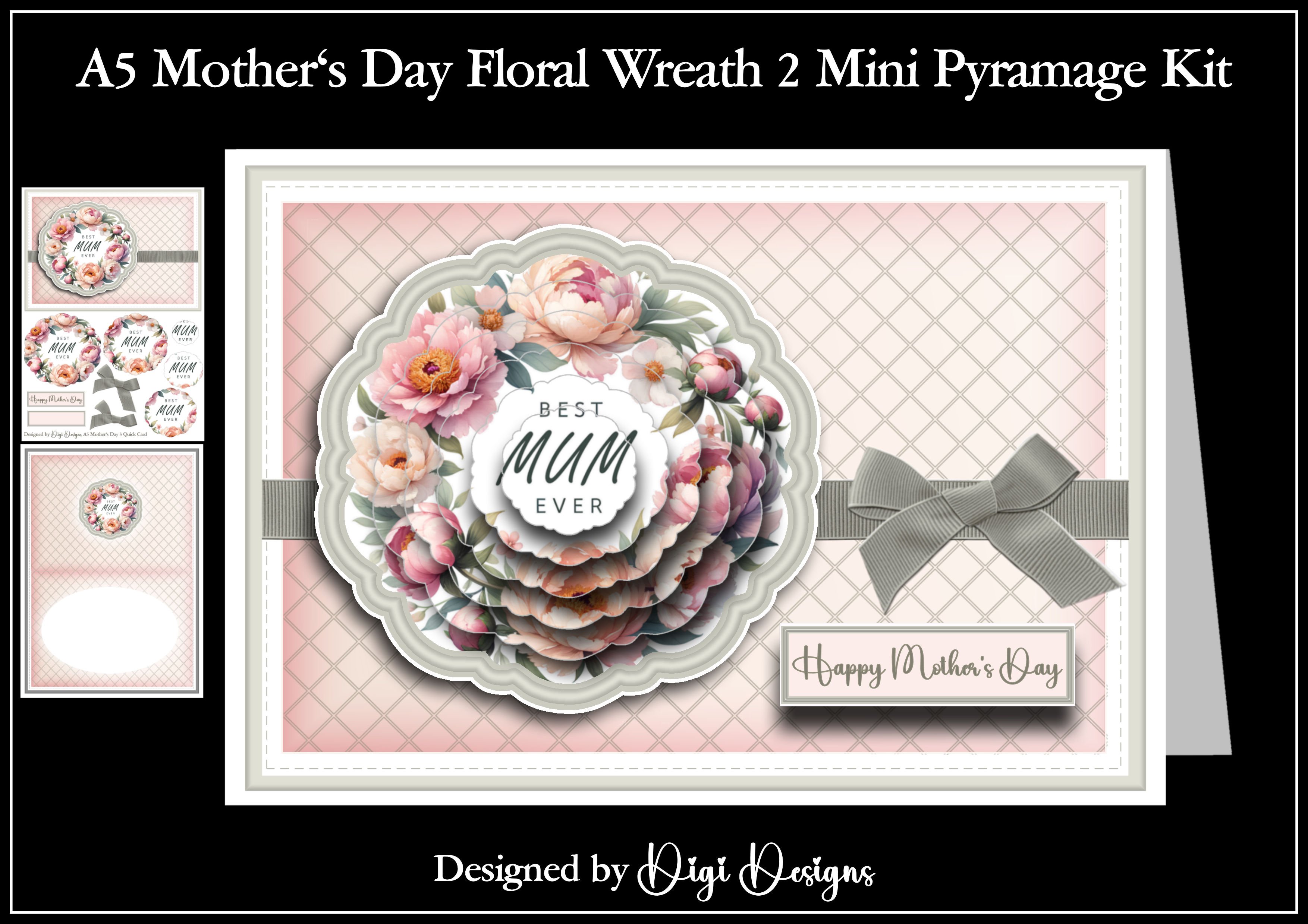 A5 Mother's Day Wreath - Mini Pyramage Kit - Payhip