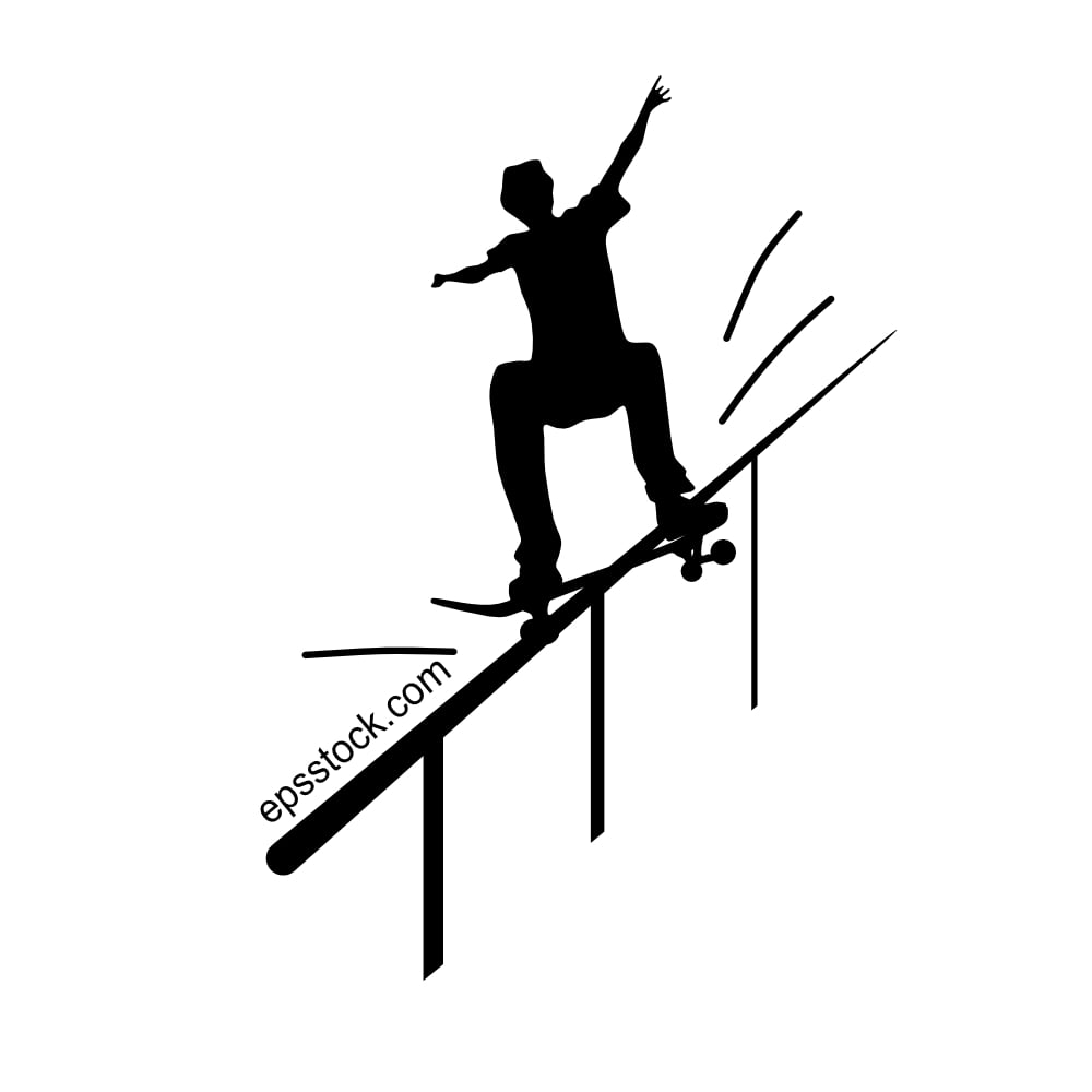 skateboarding down a railing