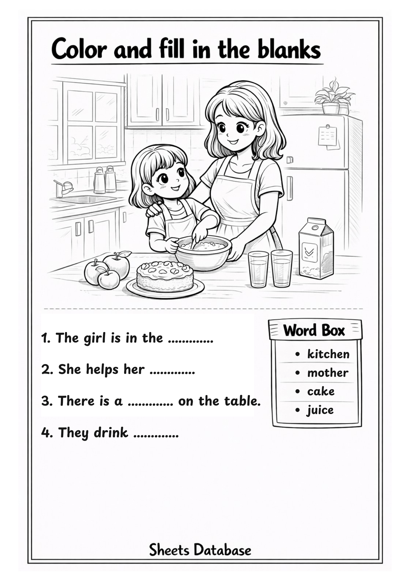 Color Fill It In Color and Fill in the Blanks Worksheets – Printable PDF - Payhip
