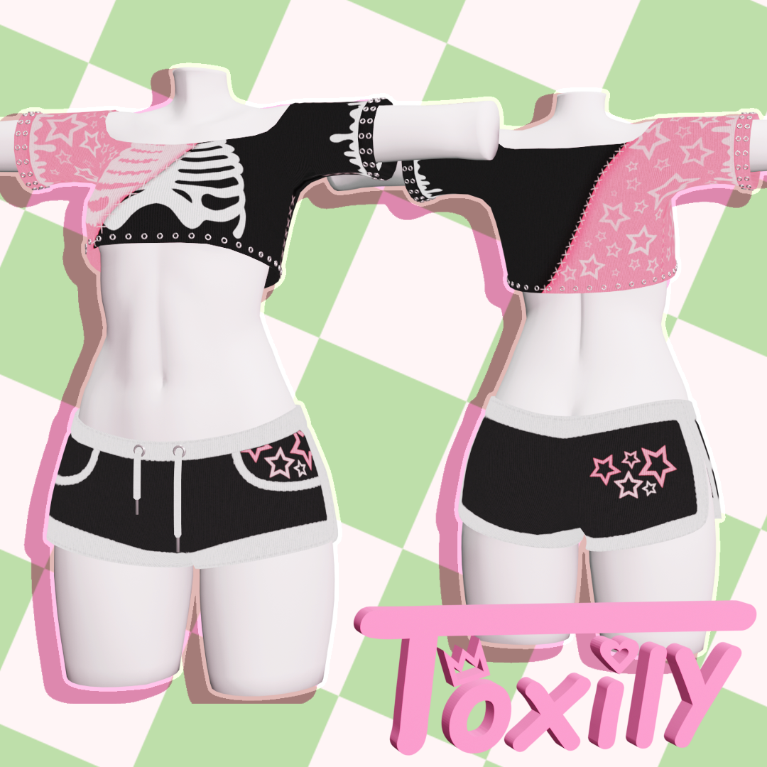 Glitter and Bones PJ Set - VRChat Outfit