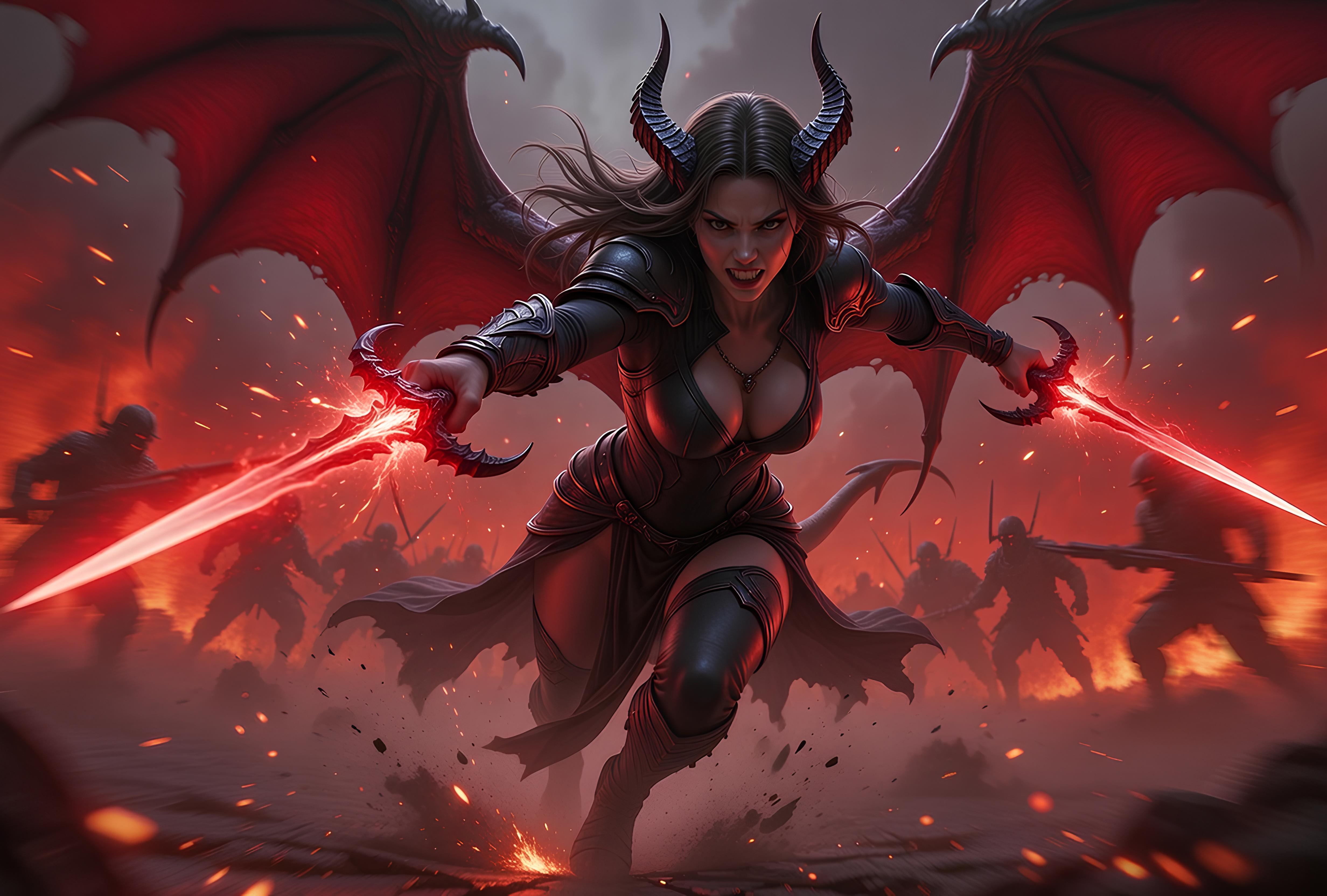 Female hell demon's being horrifying and brutal 14