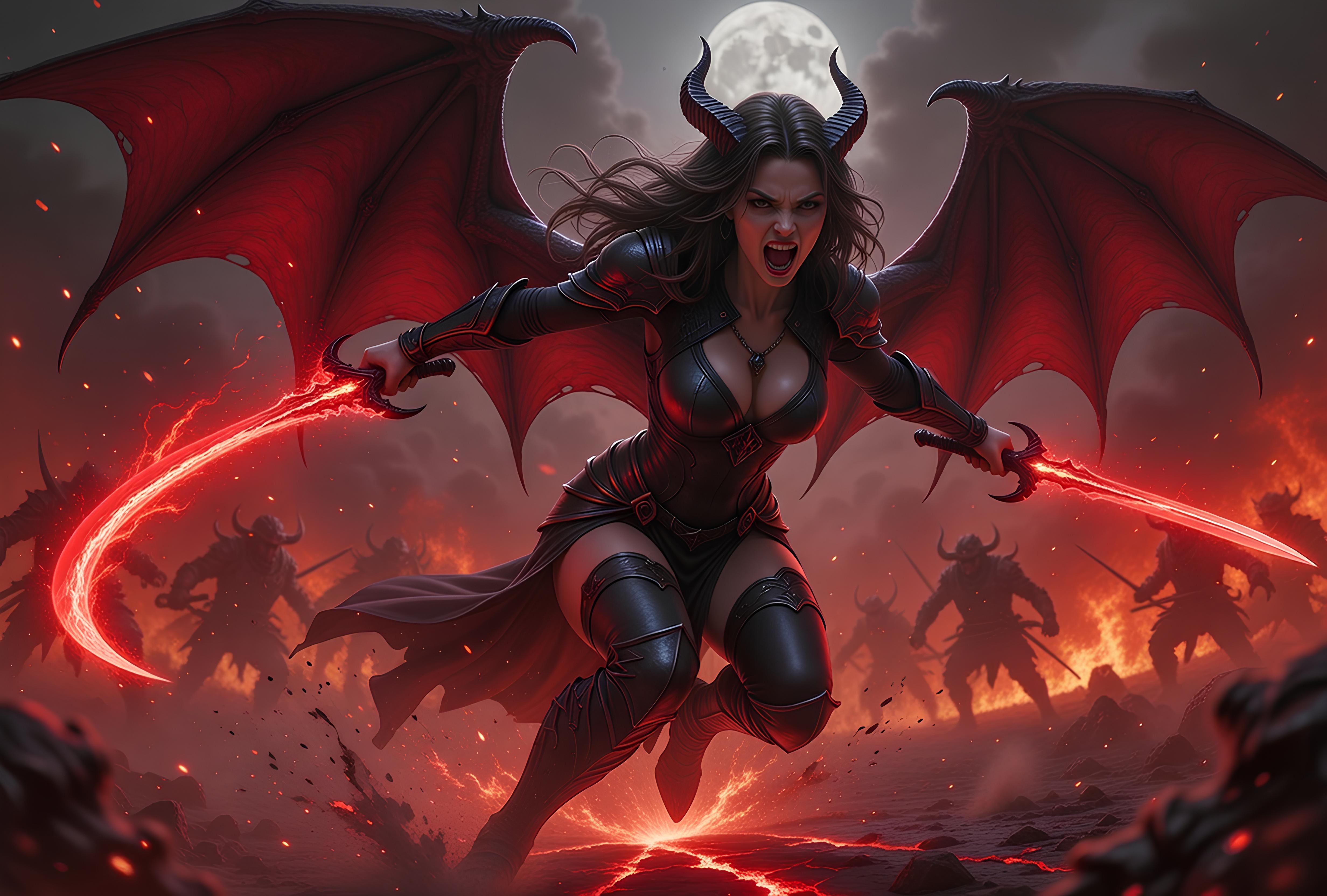 Female hell demon's being horrifying and brutal 15