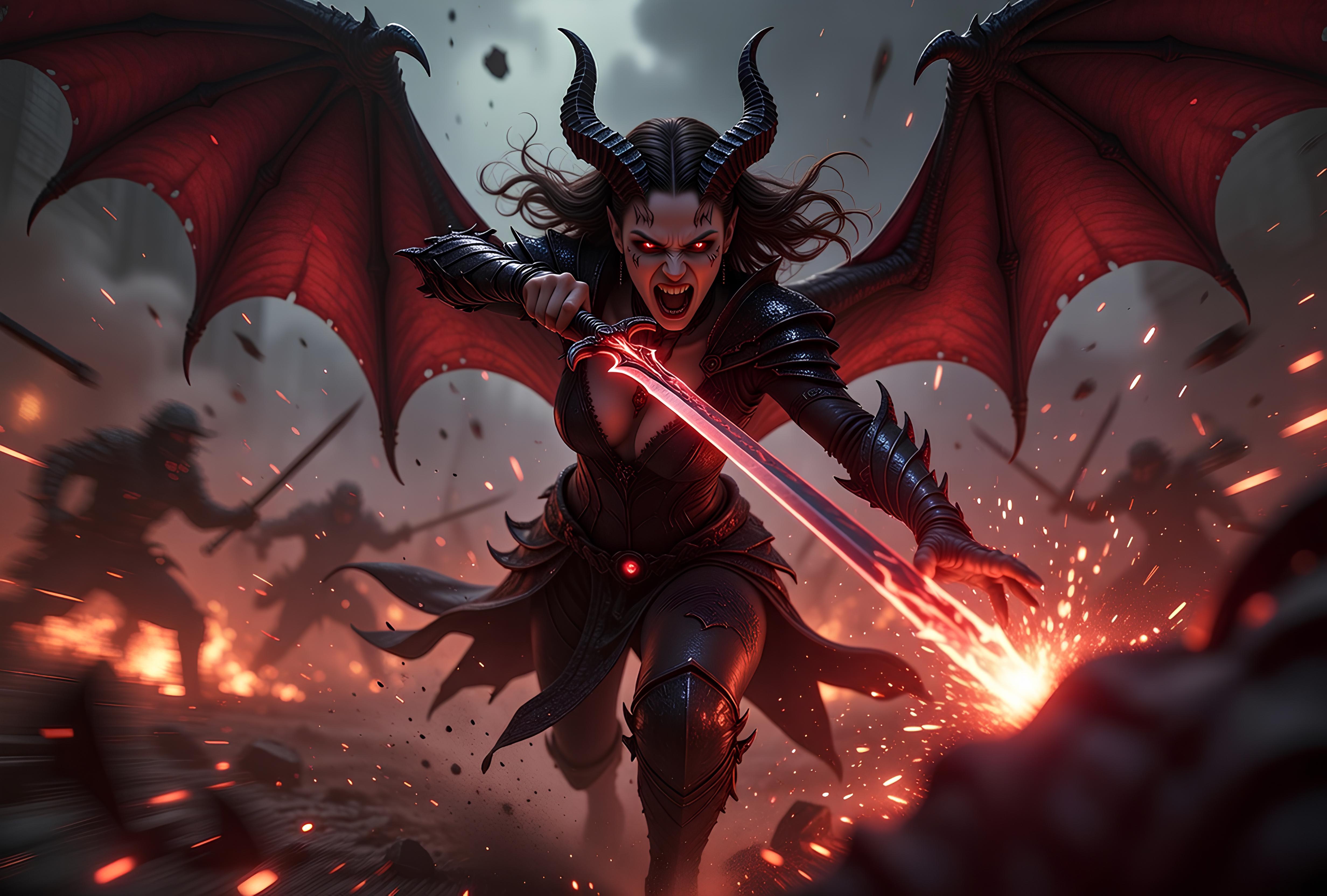 Female hell demon's being horrifying and brutal 16