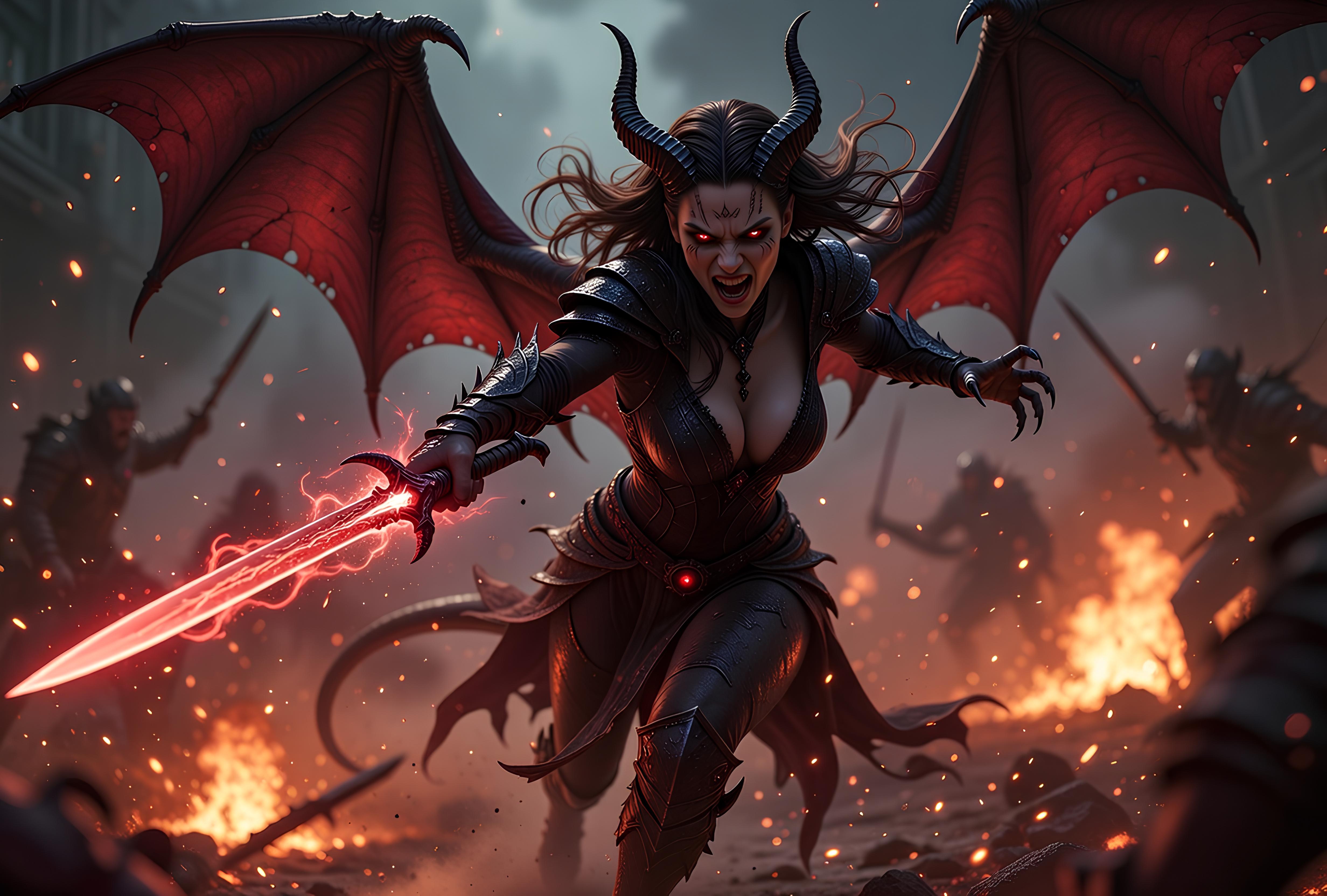 Female hell demon's being horrifying and brutal 17