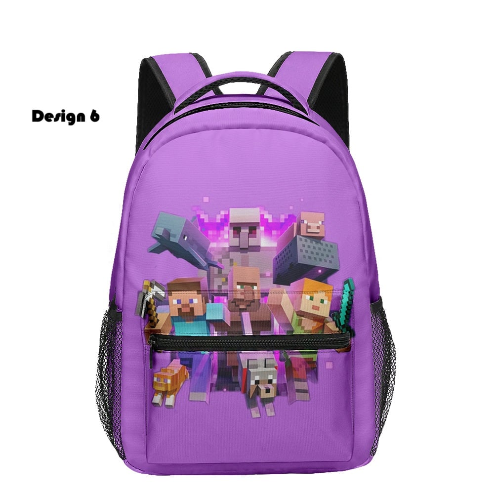 Block game inspired school backpack for students