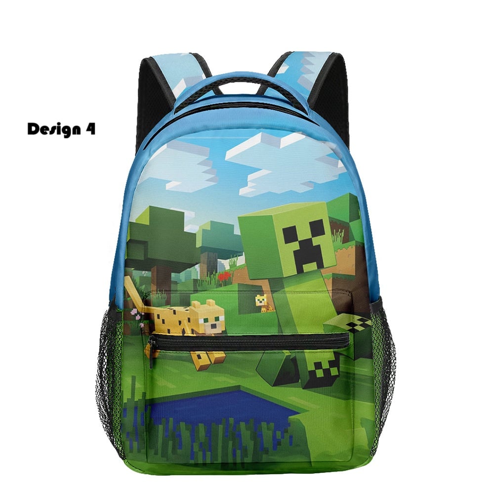 Pixel block style school backpack for primary and secondary students