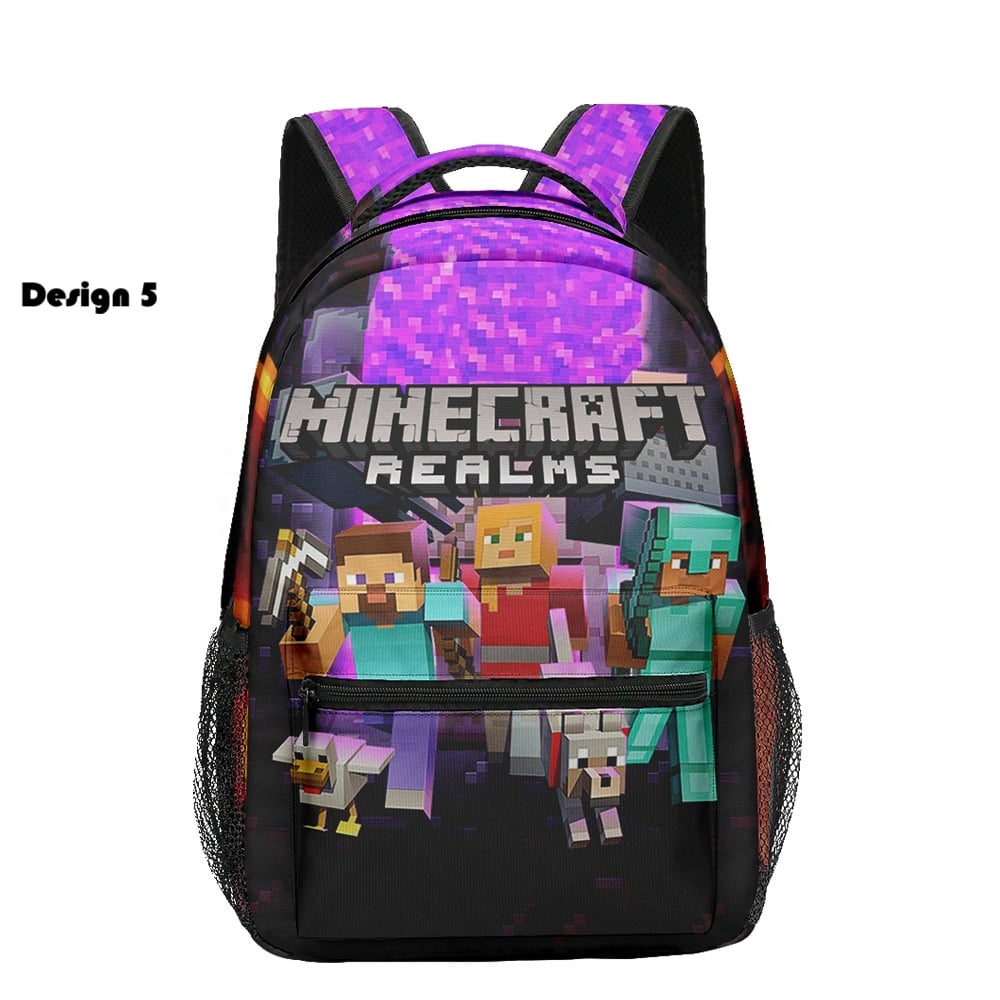 3D pixel design kids school bag with spacious compartments