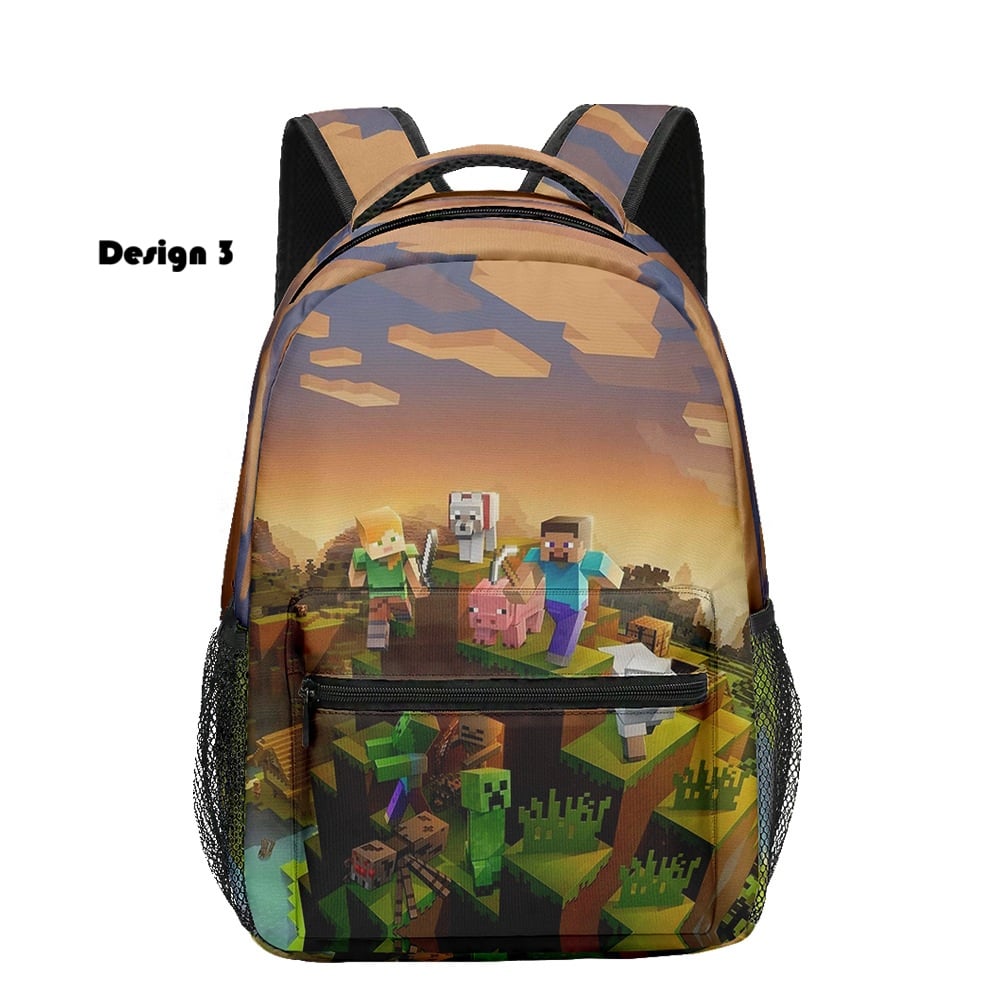 3D pixel cartoon backpack for primary school use