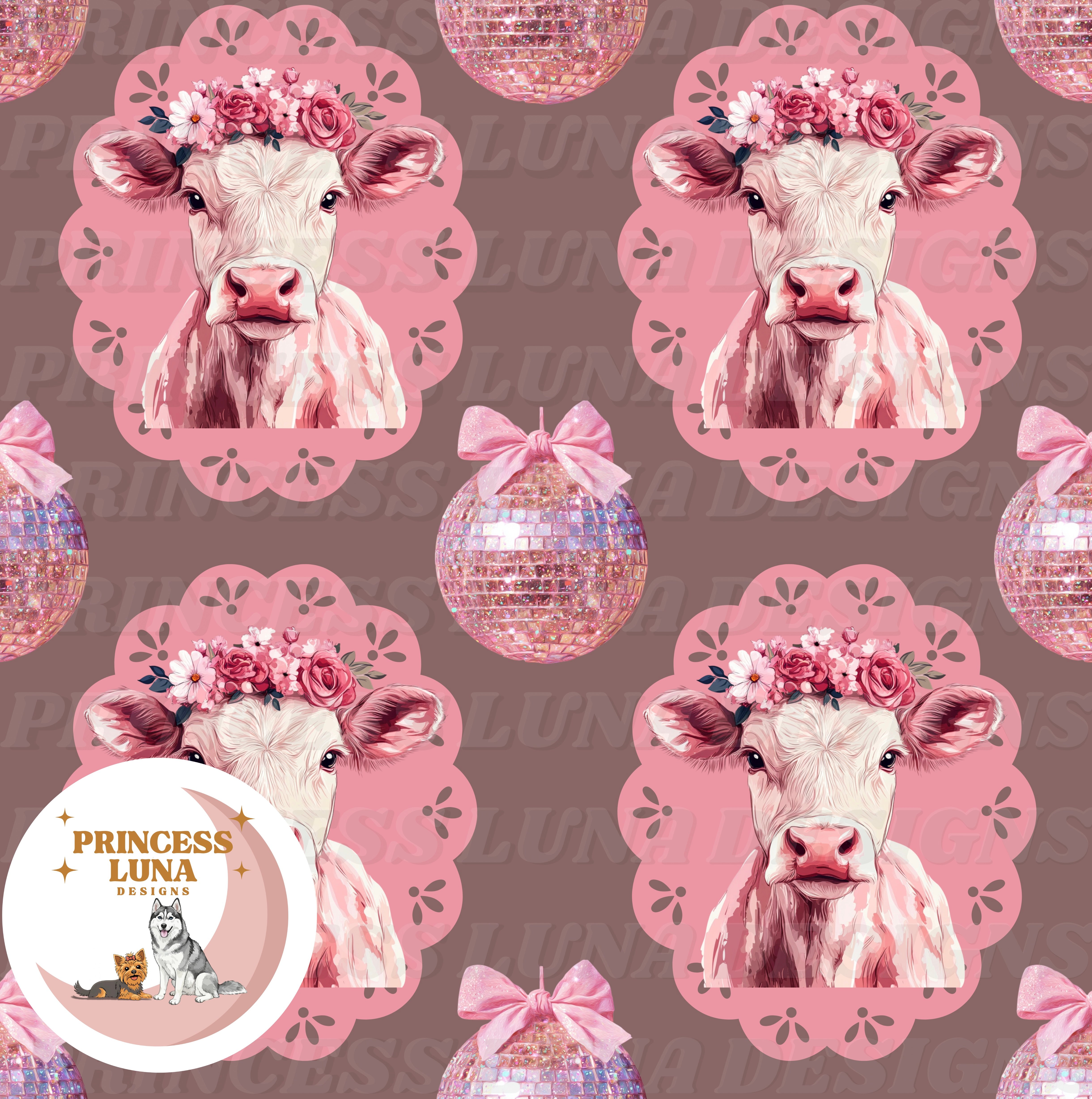 Cow Riddle Pink Pink Disco Ball Frame Cows - Payhip