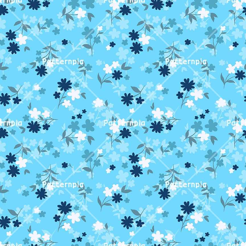 Patternpia Seamless Repeat Textile Pattern PSD JPG – Floral Scatter Sky ...