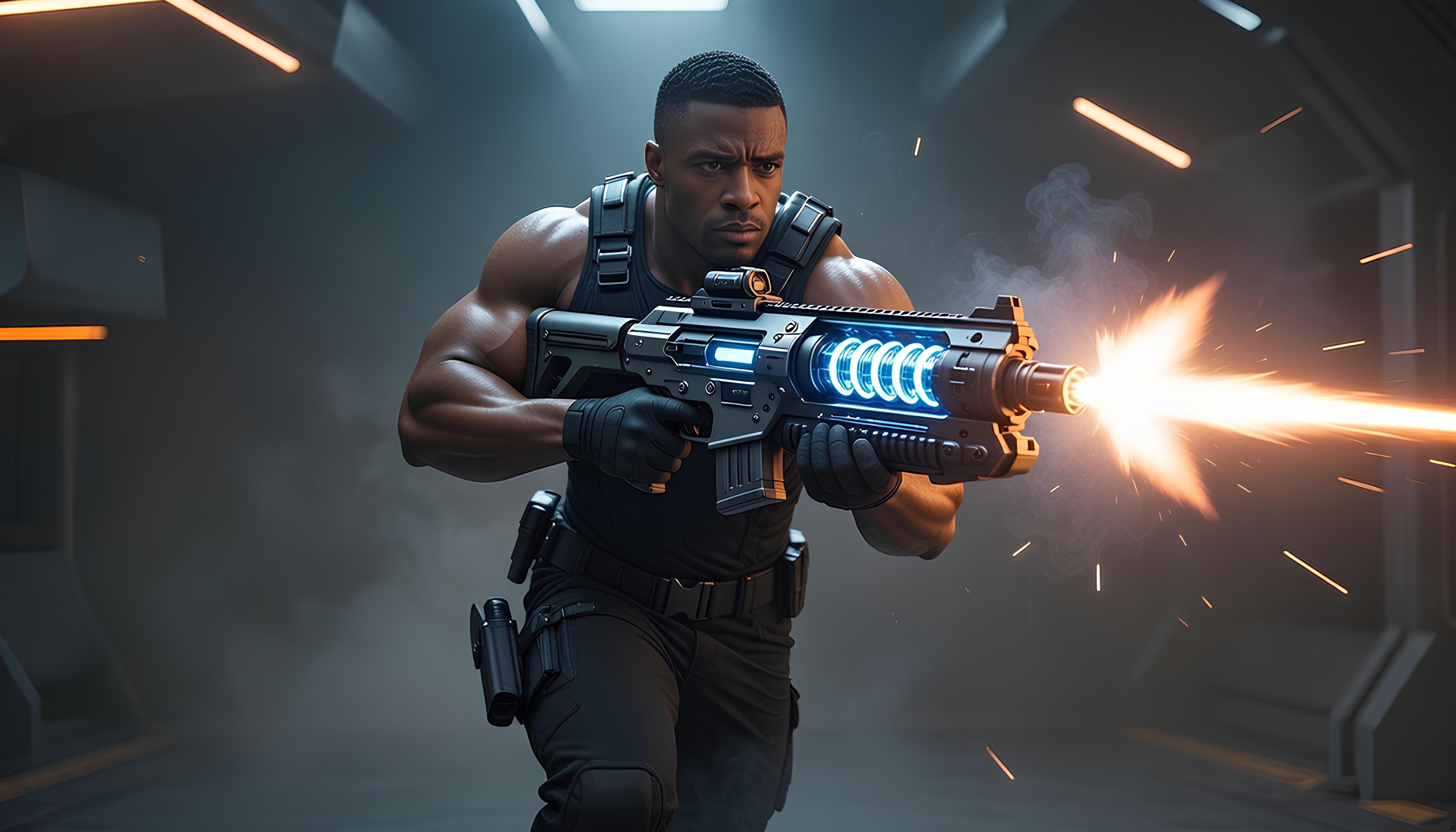African American former male ninja fighting against the forces of hell 5