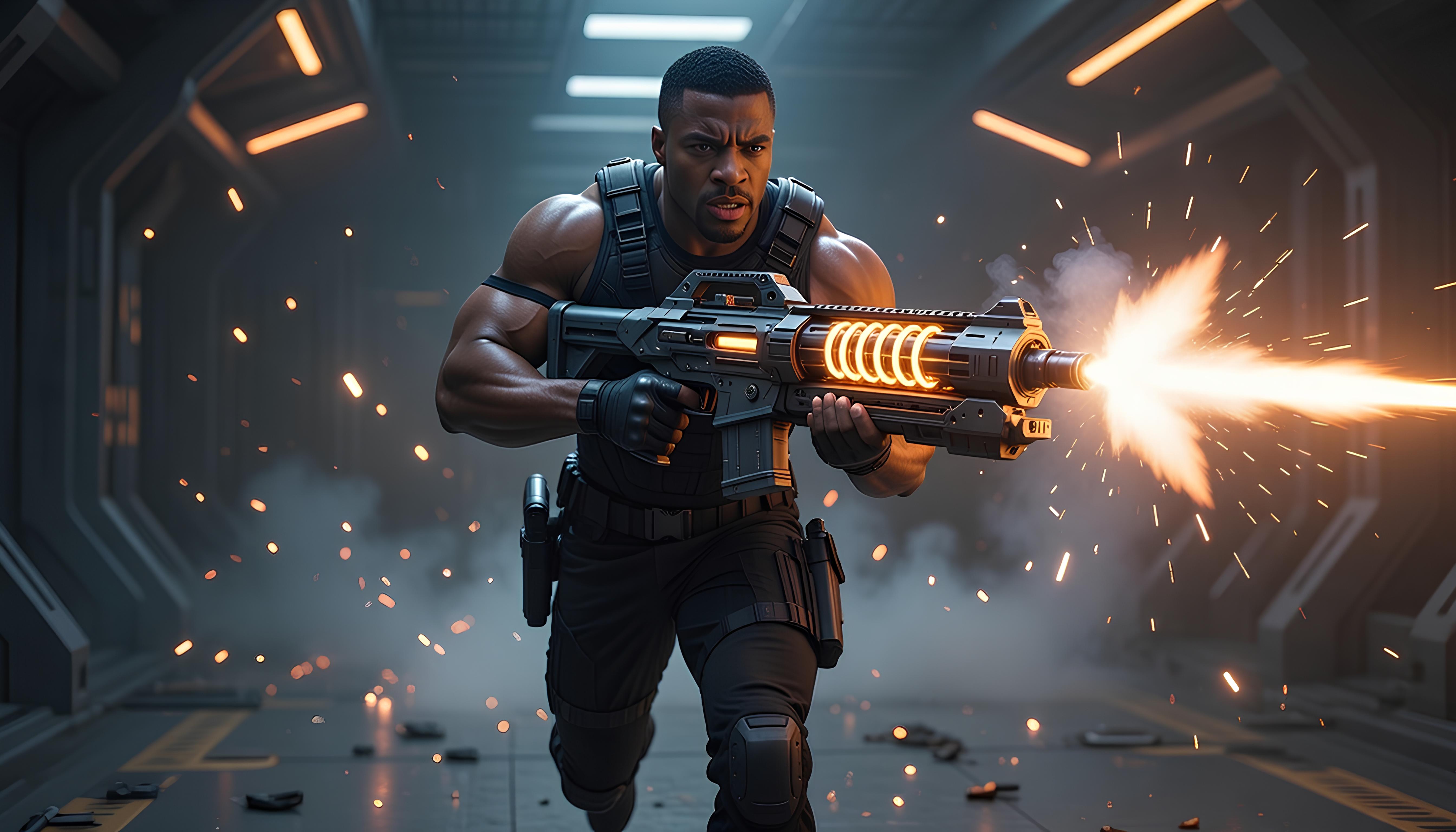 African American former male ninja fighting against the forces of hell 8