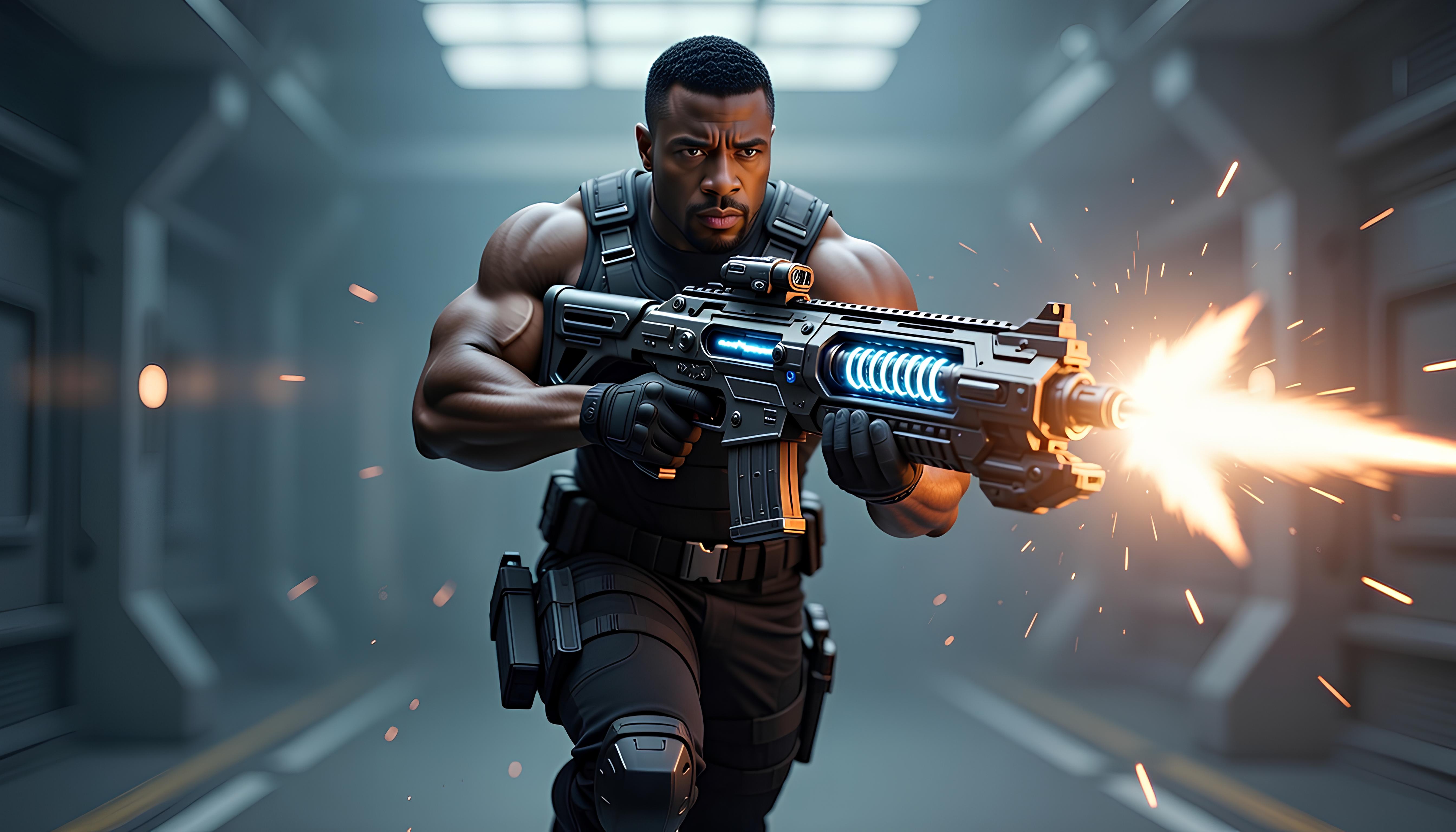 African American former male ninja fighting against the forces of hell 11