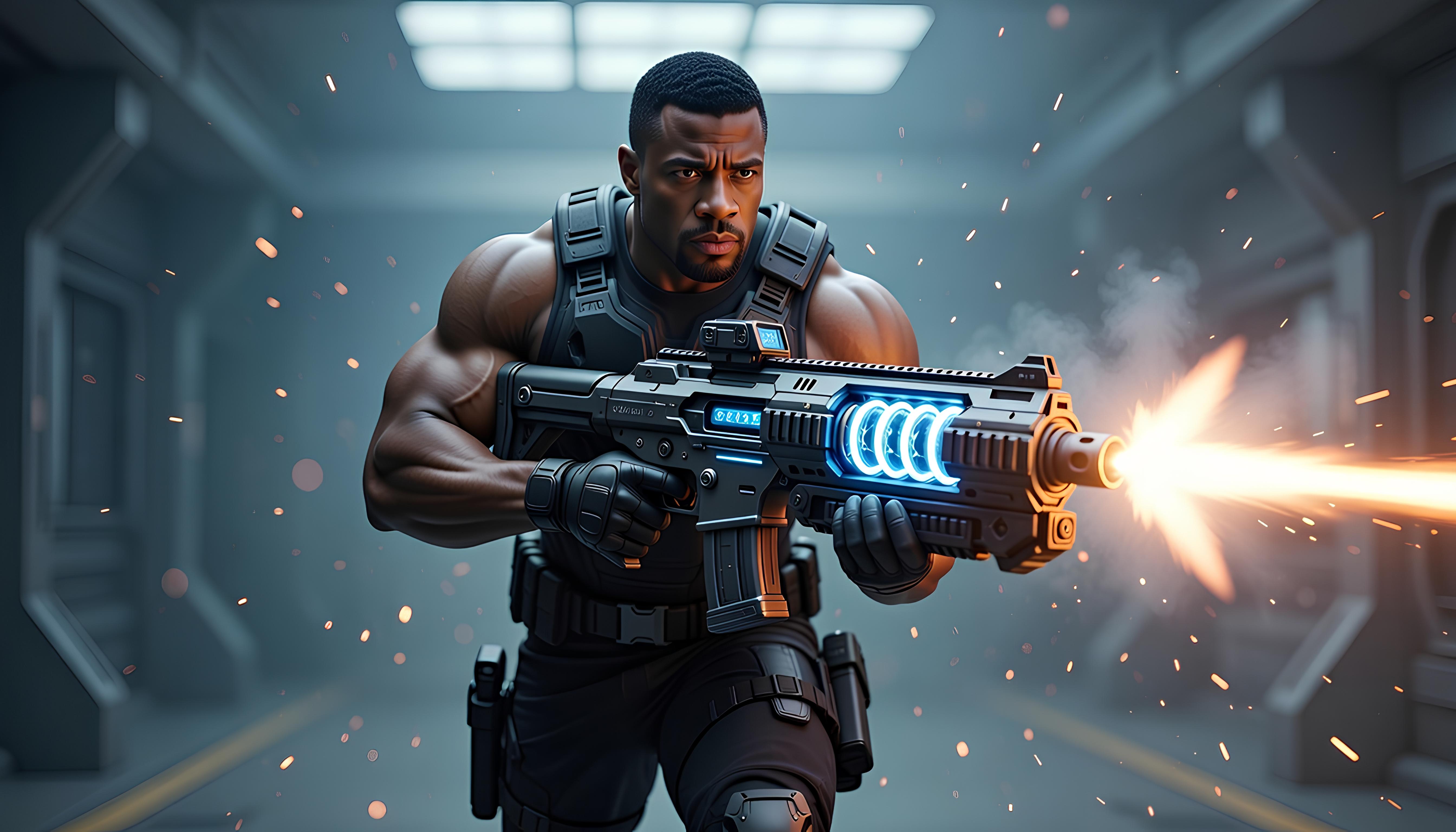 African American former male ninja fighting against the forces of hell 9