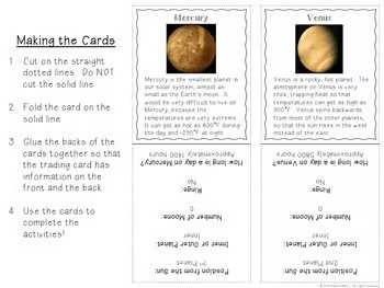 Planets Trading Cards with Reading Comprehension Activities
