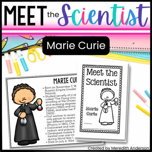 Marie Curie Scientist Study Biography Activity Famous Women's History Month