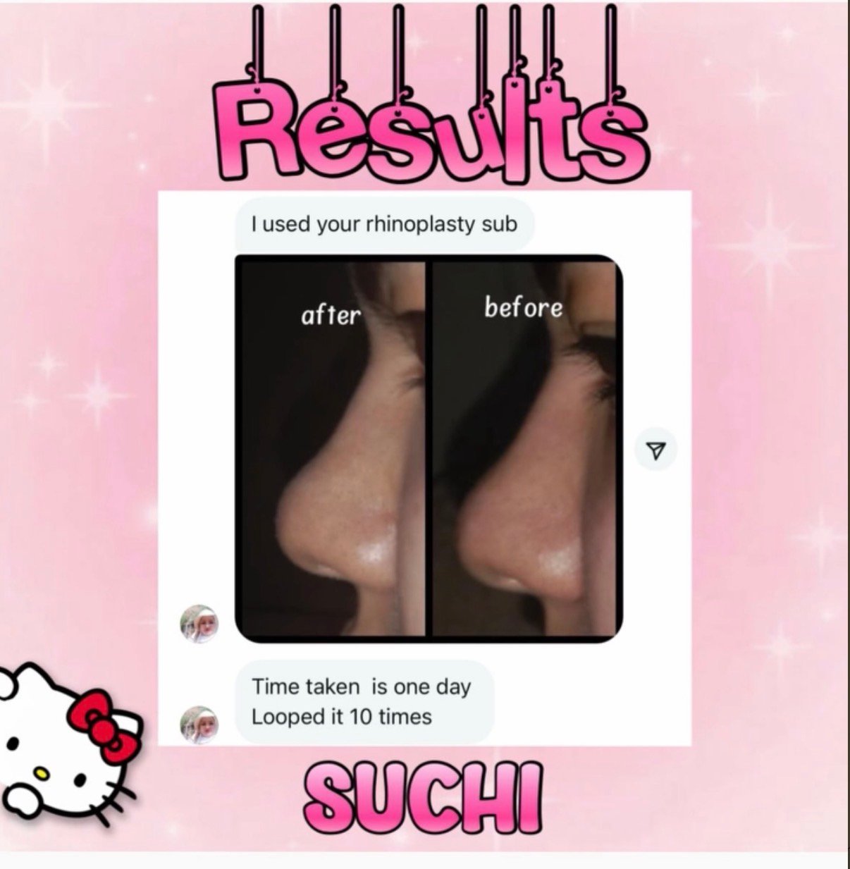 Results sent in Via Instagram