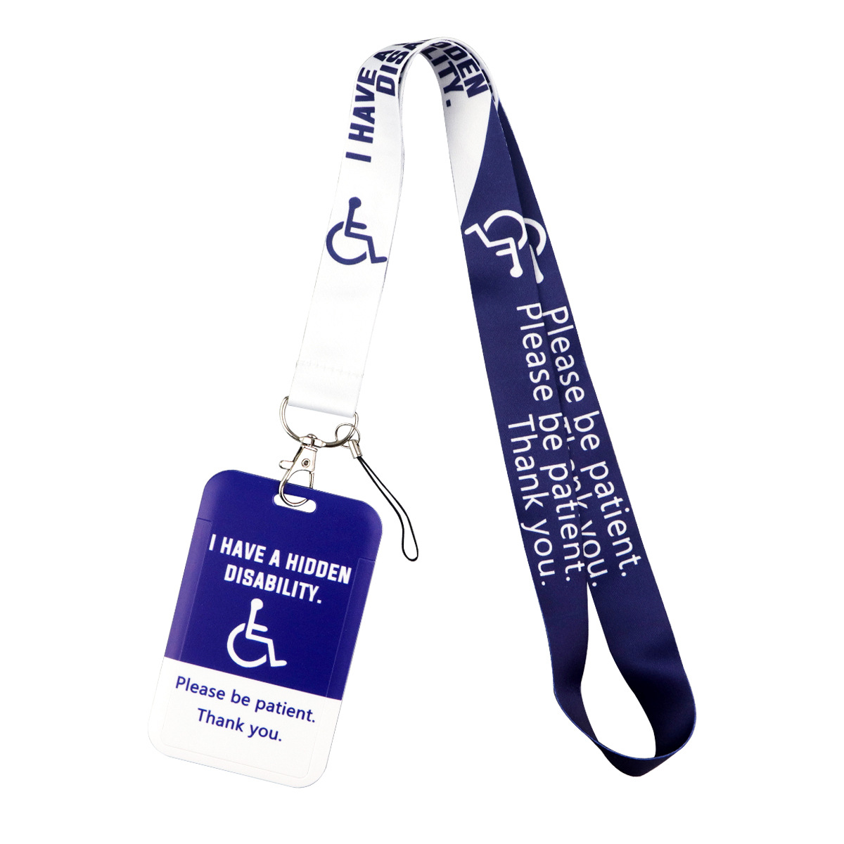 Double-sided printed lanyard for bus pass and work ID