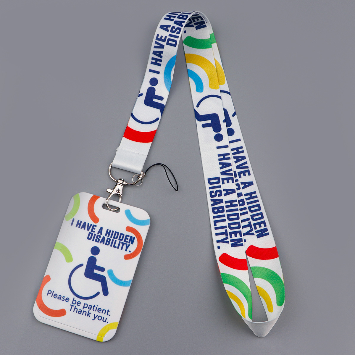 Hidden disability awareness lanyard with card holder for students