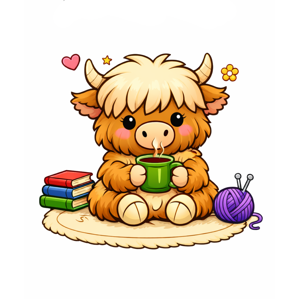 5 Cute Moosie Mae Cozy Season Stickers | Instant Download Digital Sticker Pack | Seasonal Cow Planner Stickers