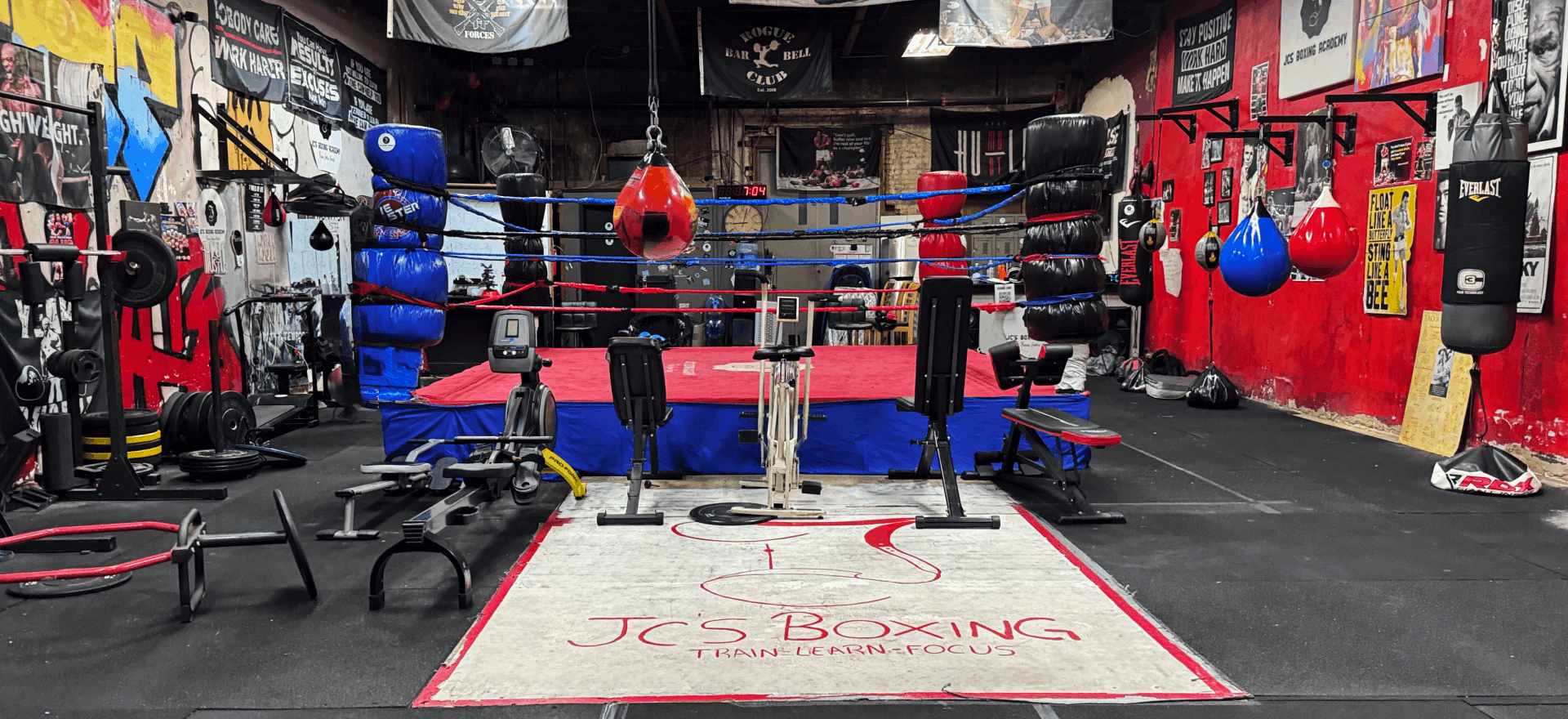 Professional boxing gym and training ring at JC’s Boxing Academy in Lewisville, TX