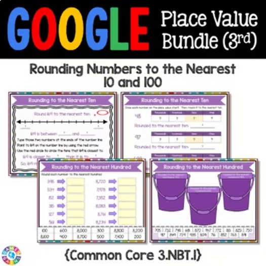 Place Value Worksheets Round Compare & Order Numbers Practice Review 3rd Grade