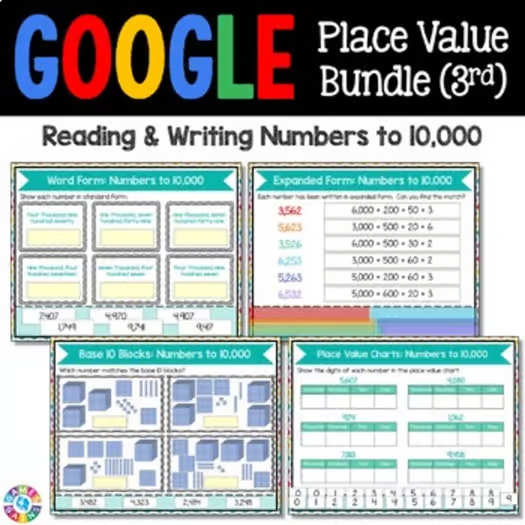 Place Value Worksheets Round Compare & Order Numbers Practice Review 3rd Grade