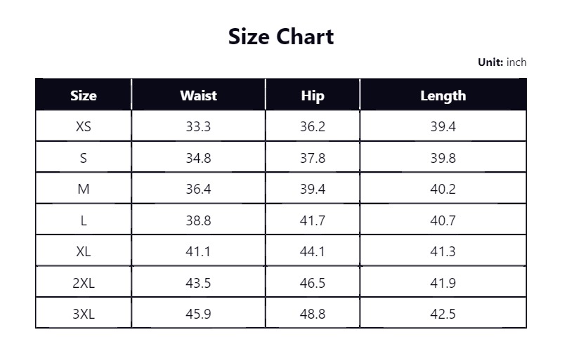 Scuba Steve Sweatpants size chart