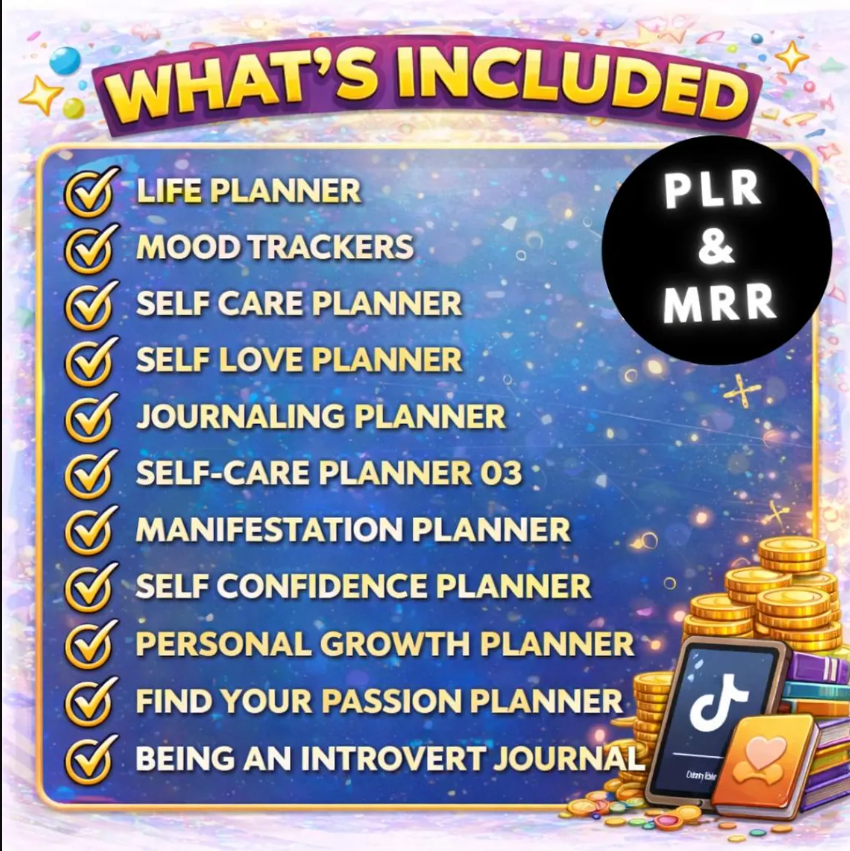 76 PLR Planner Bundle: Canva Templates, Resell Rights (Digital Download)