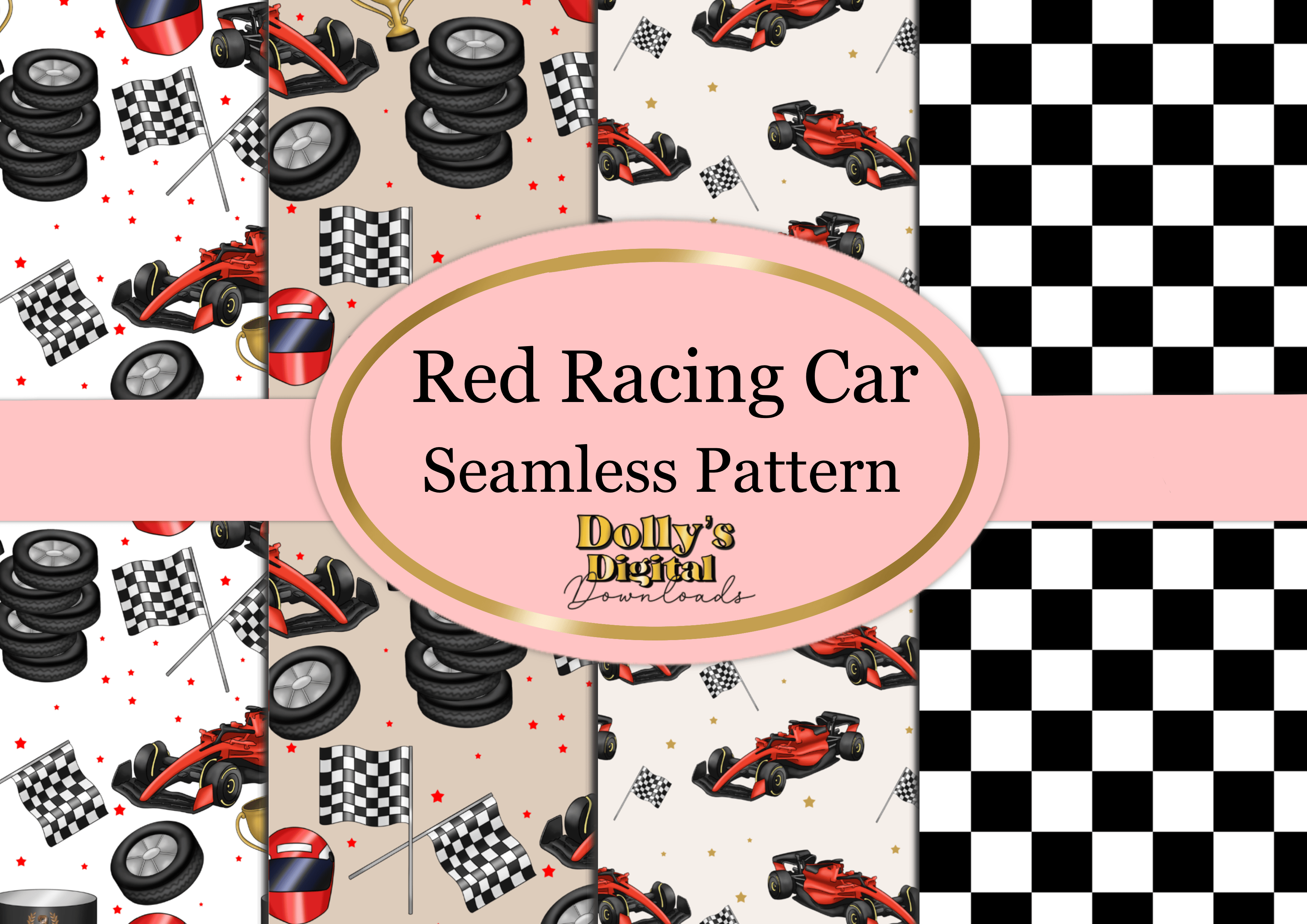 Red Racing Car Seamless Patterns - Payhip