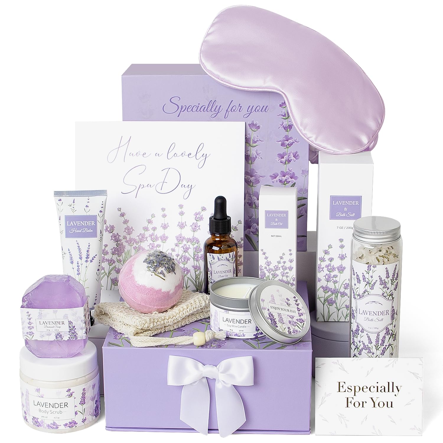 Lavender Spa Gifts Set, 11 Pcs Bath Gift Set for Women