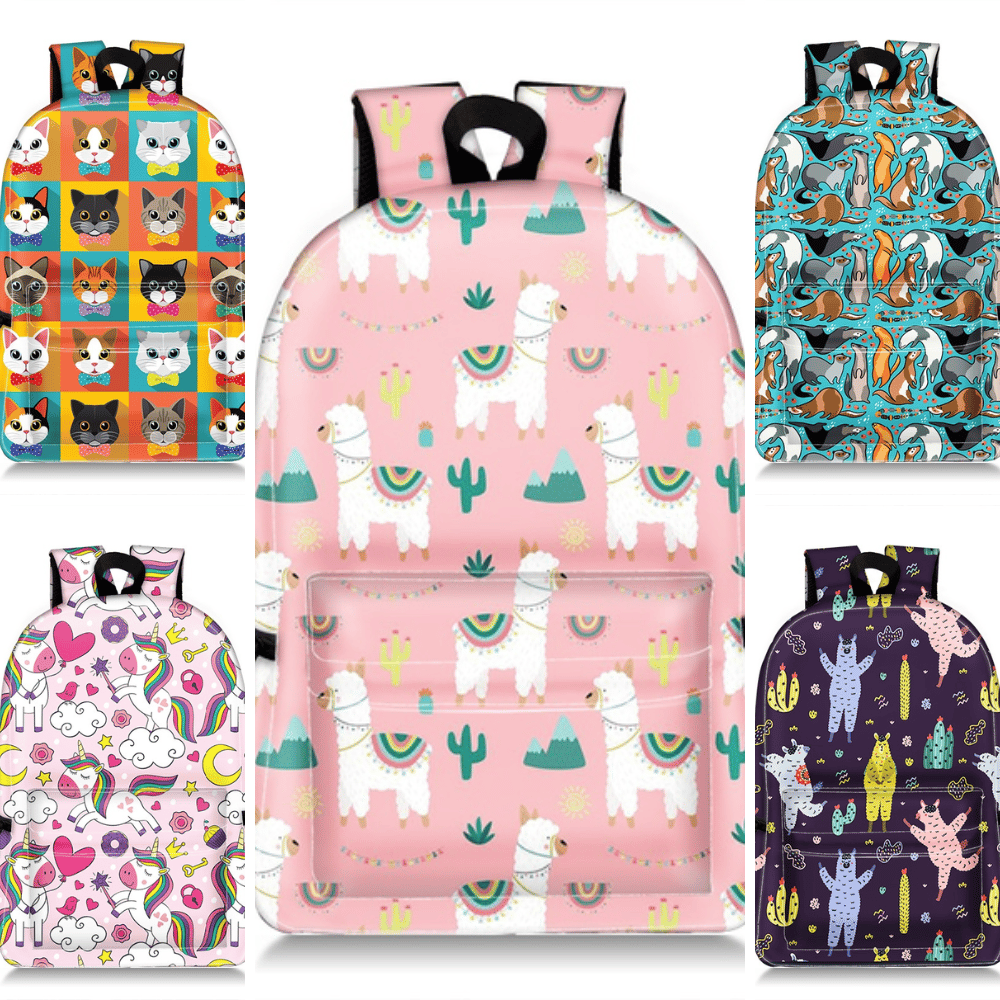 Large capacity cartoon backpack with padded air cushion straps