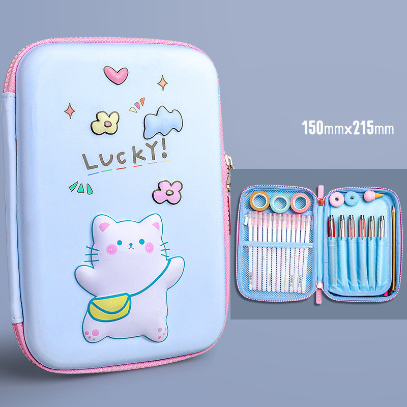 3D EVA hard shell pencil case for kids school use